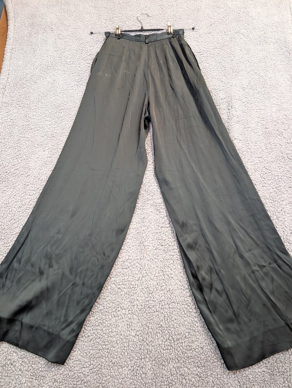 Vintage Ralph Lauren Women's Size 4 Black Silk Blend Wide Leg Pants (0812)